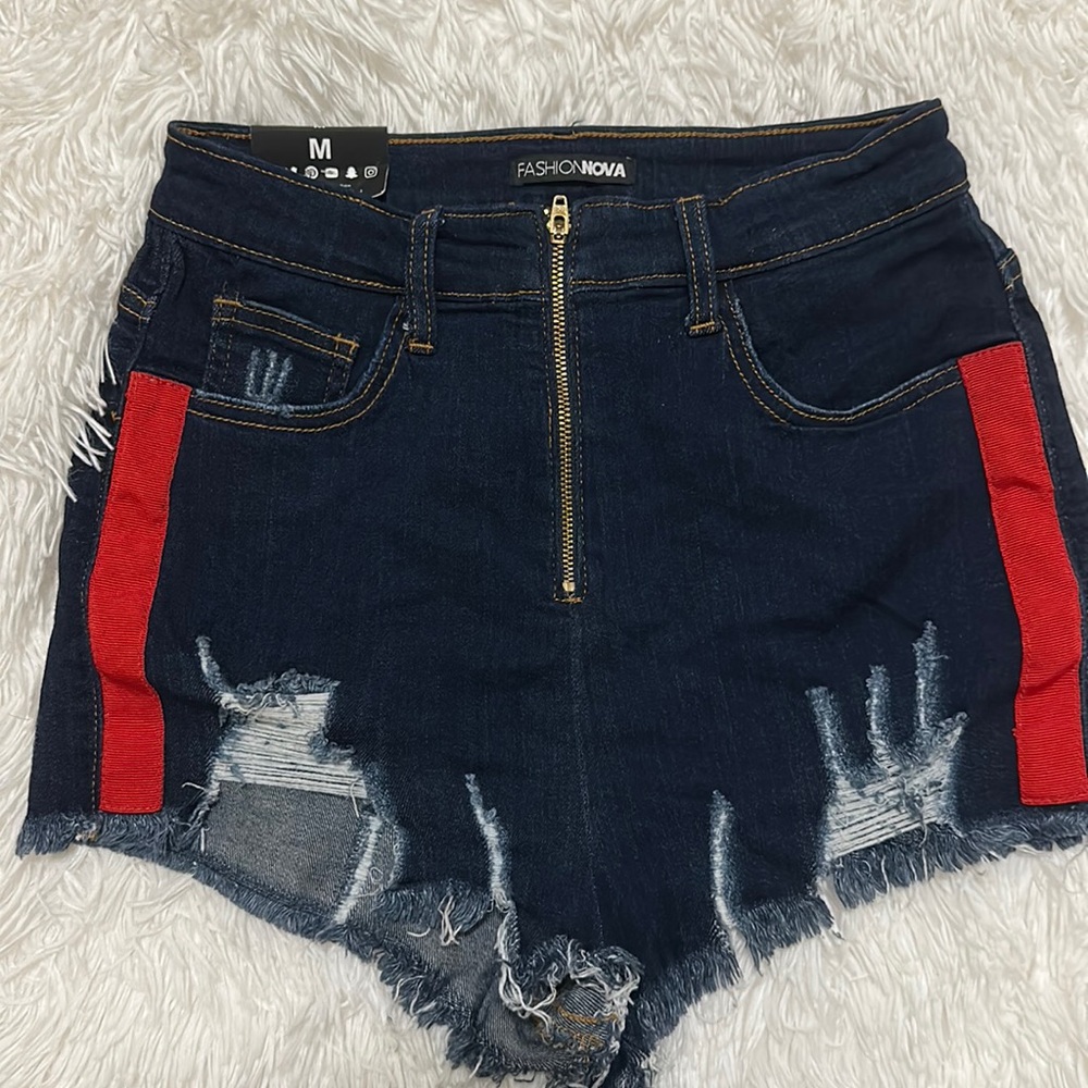 Fashion Nova Dark Wash Denim Shorts